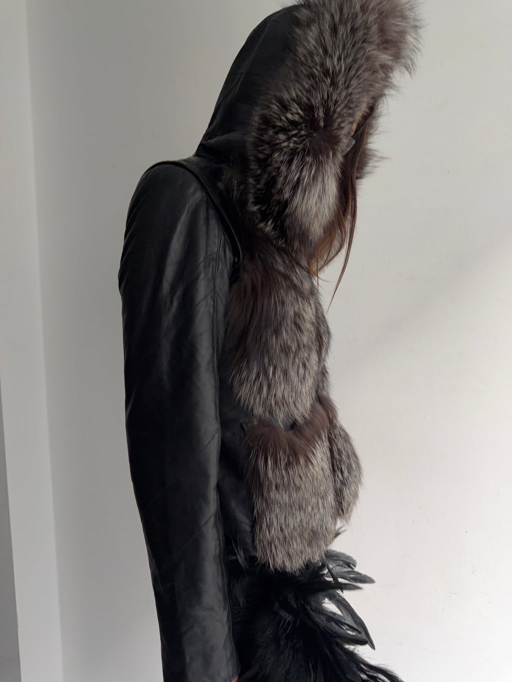 Real fur jacket, real leather
