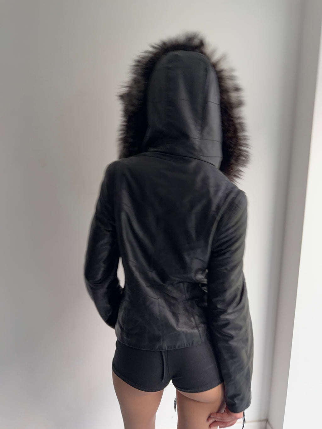 Real fur jacket, real leather