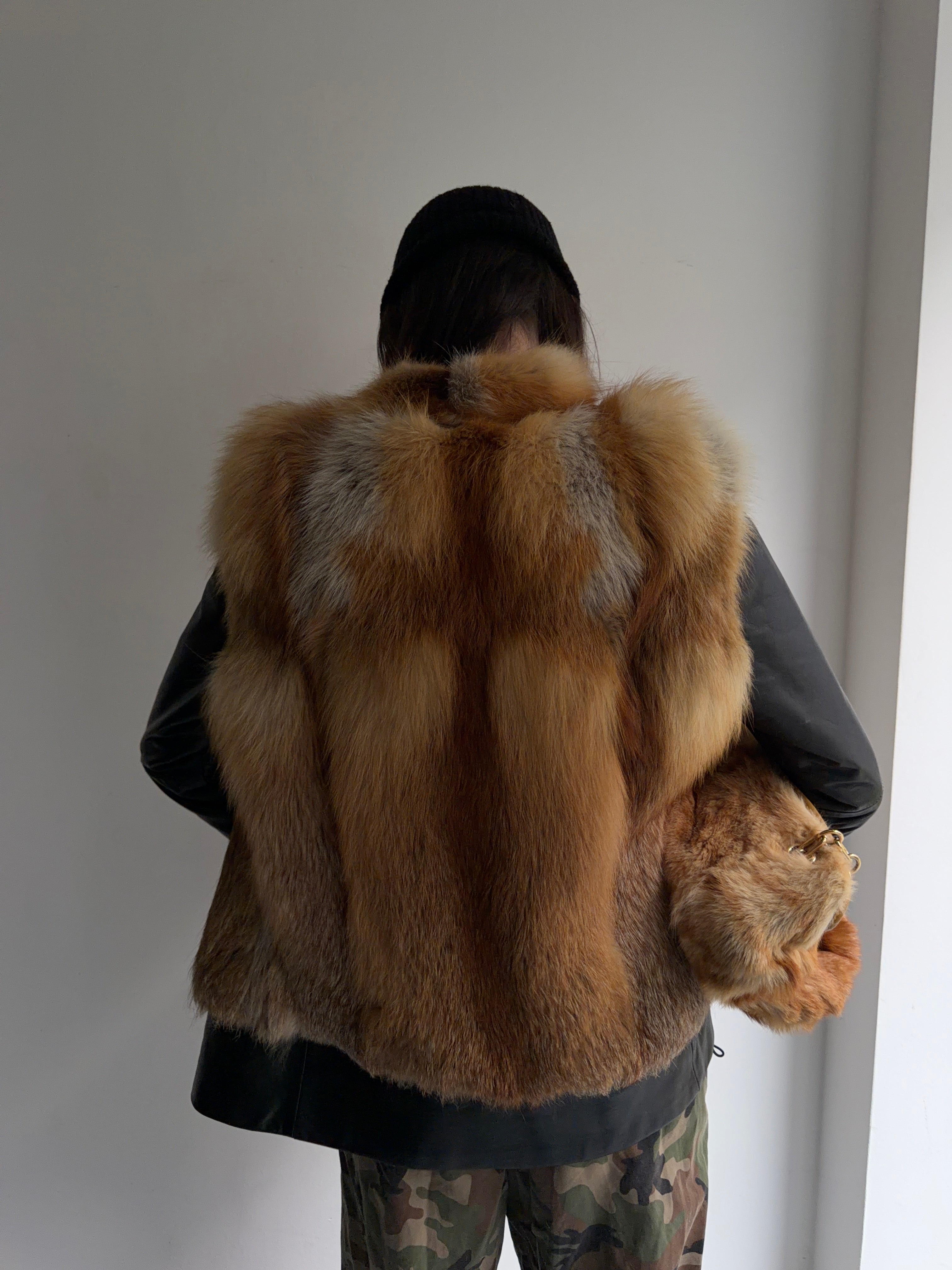 Real leather and real fur jacket