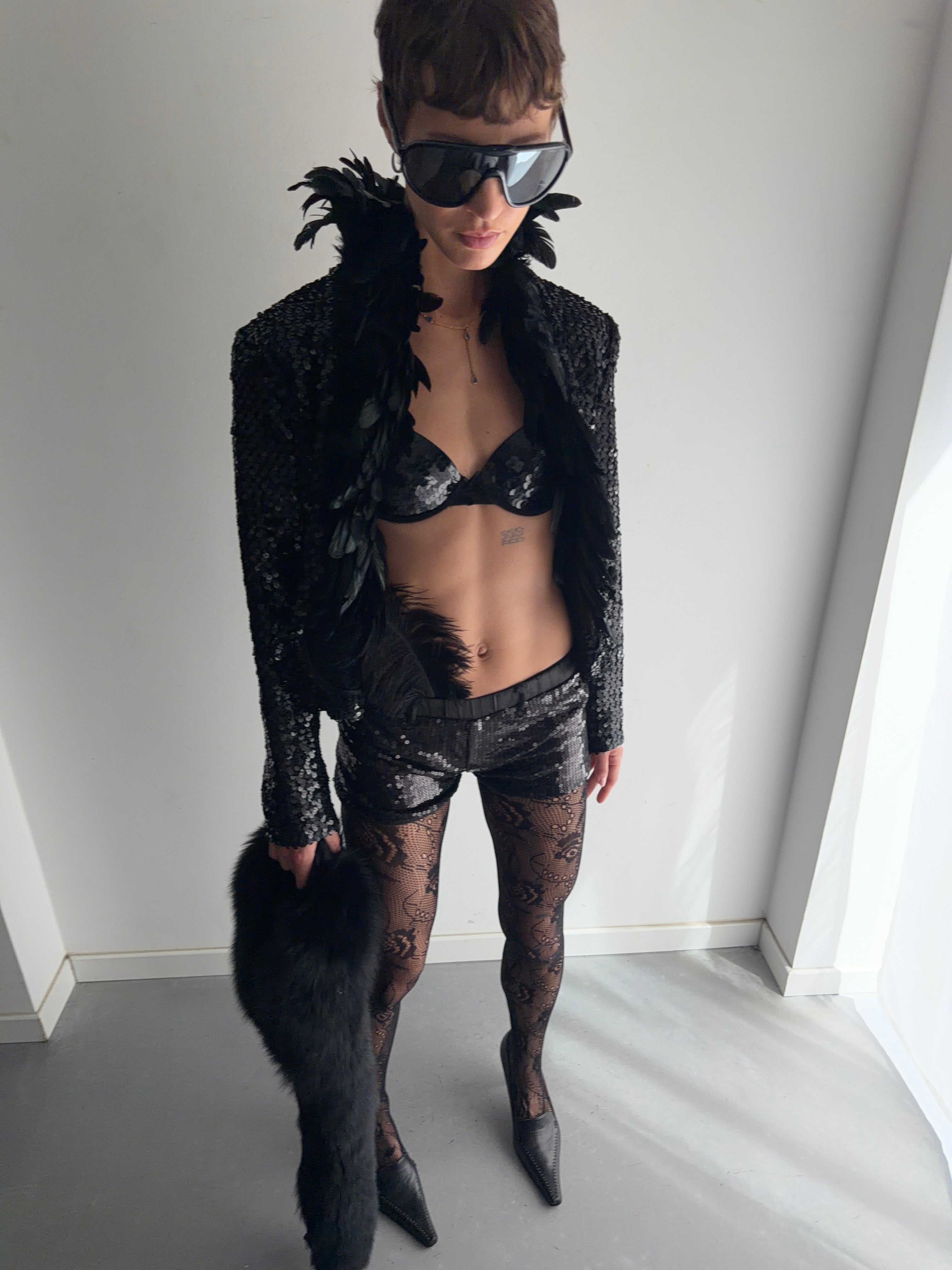 real feather jacket from 60s