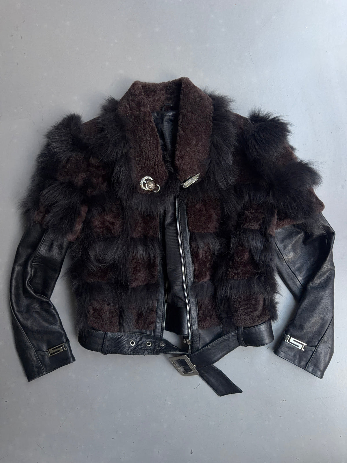 real  leather  fur jacket