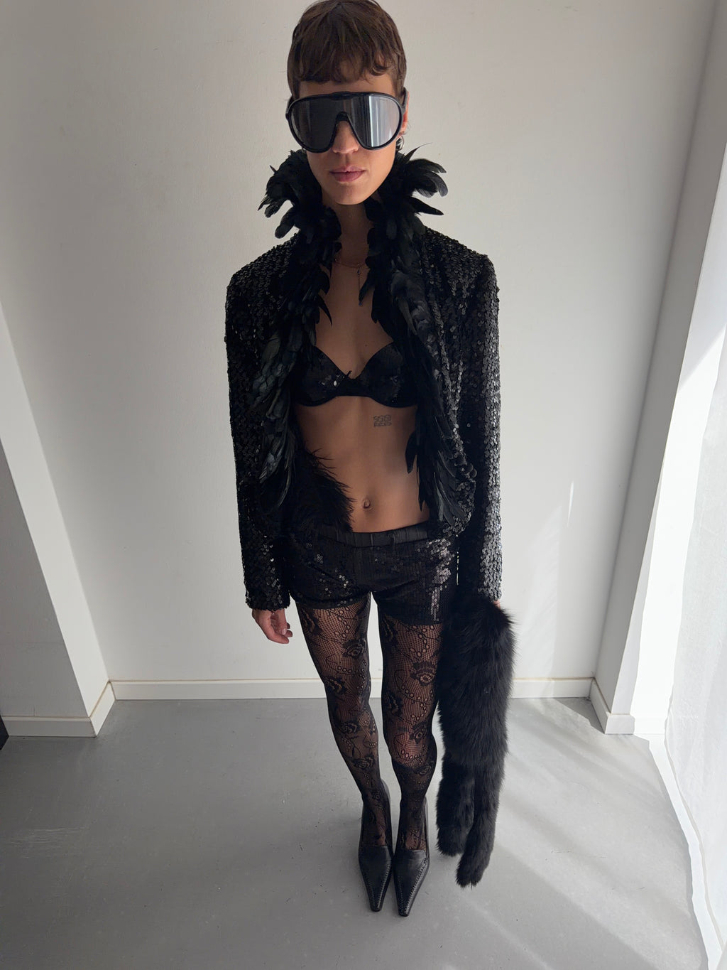 real feather jacket from 60s
