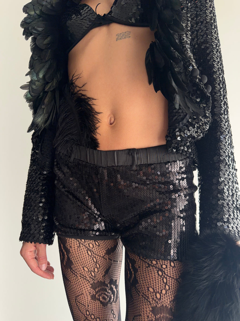 set shorts and bra