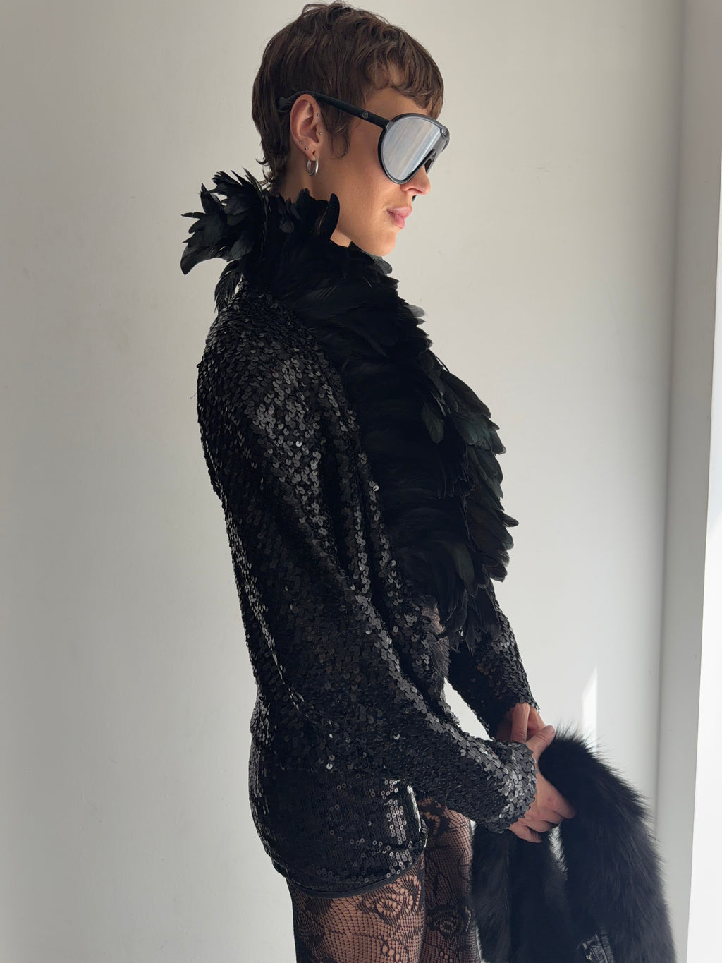 real feather jacket from 60s