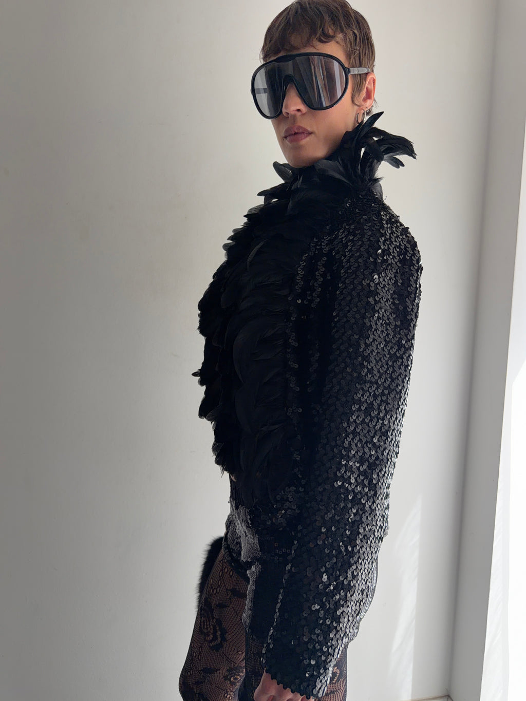 real feather jacket from 60s