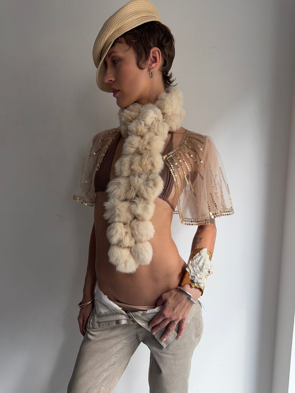 real fur scarf