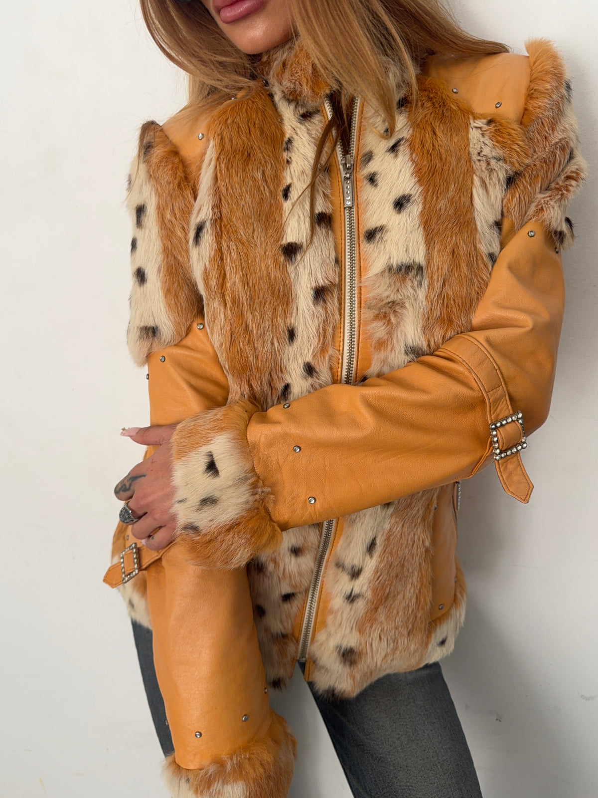 real leather fur jacket