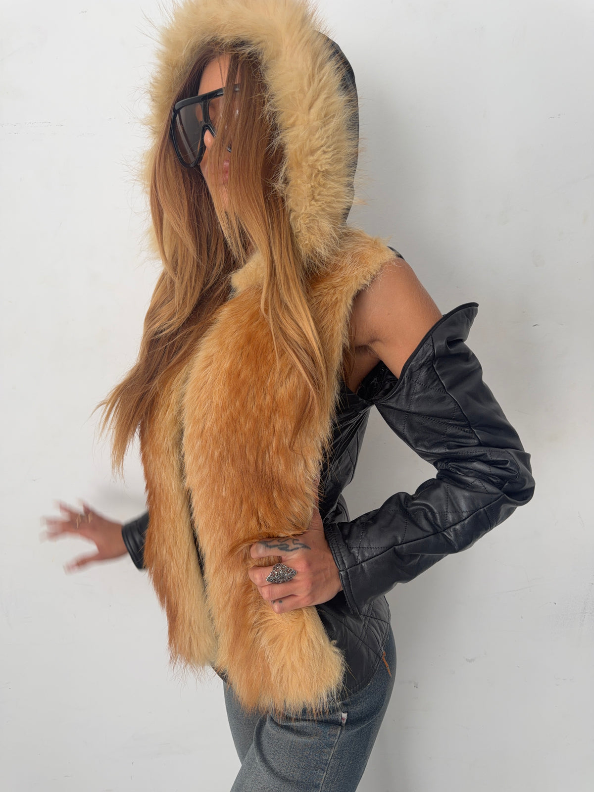 real leather fur jacket