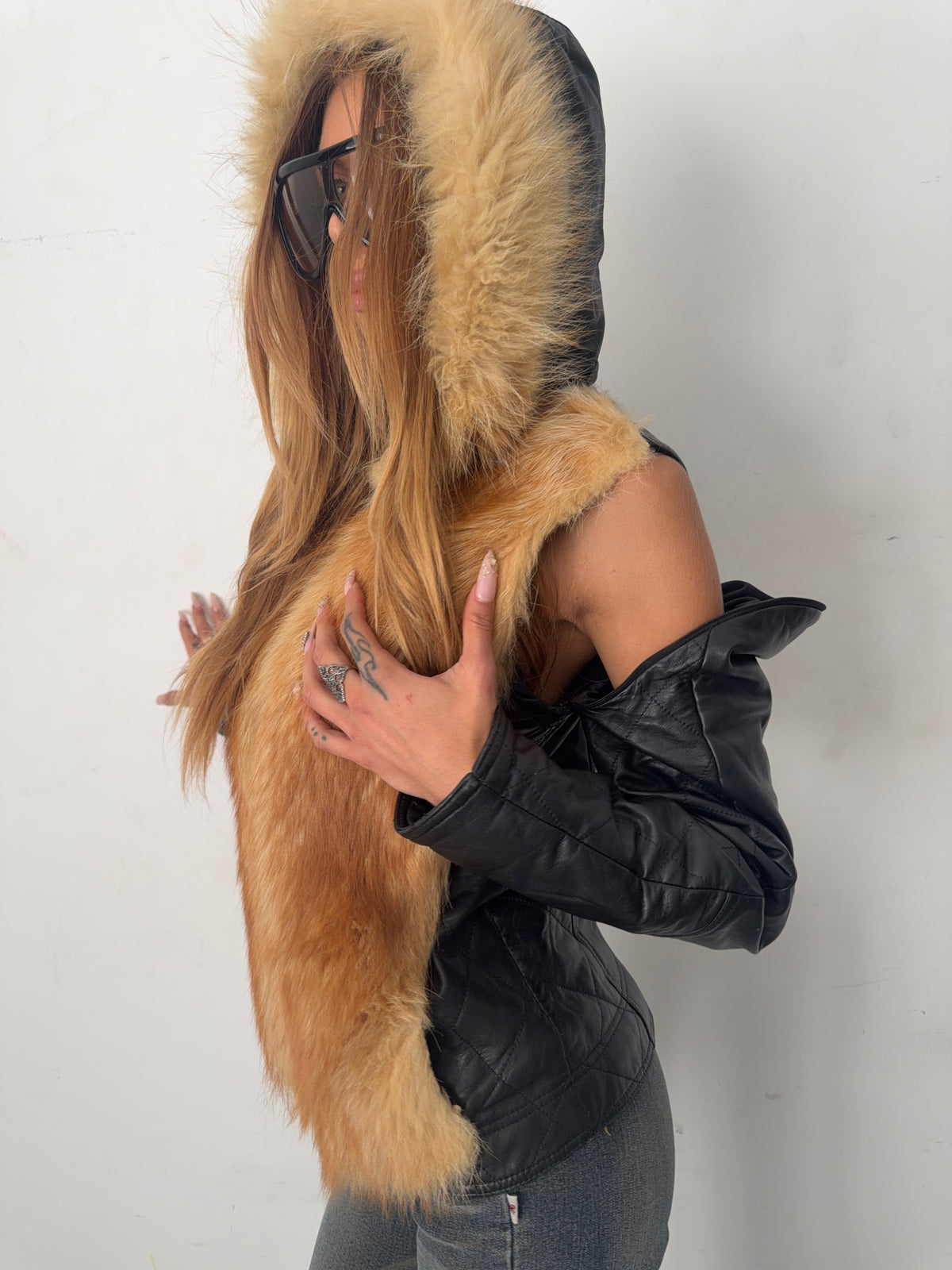 real leather fur jacket