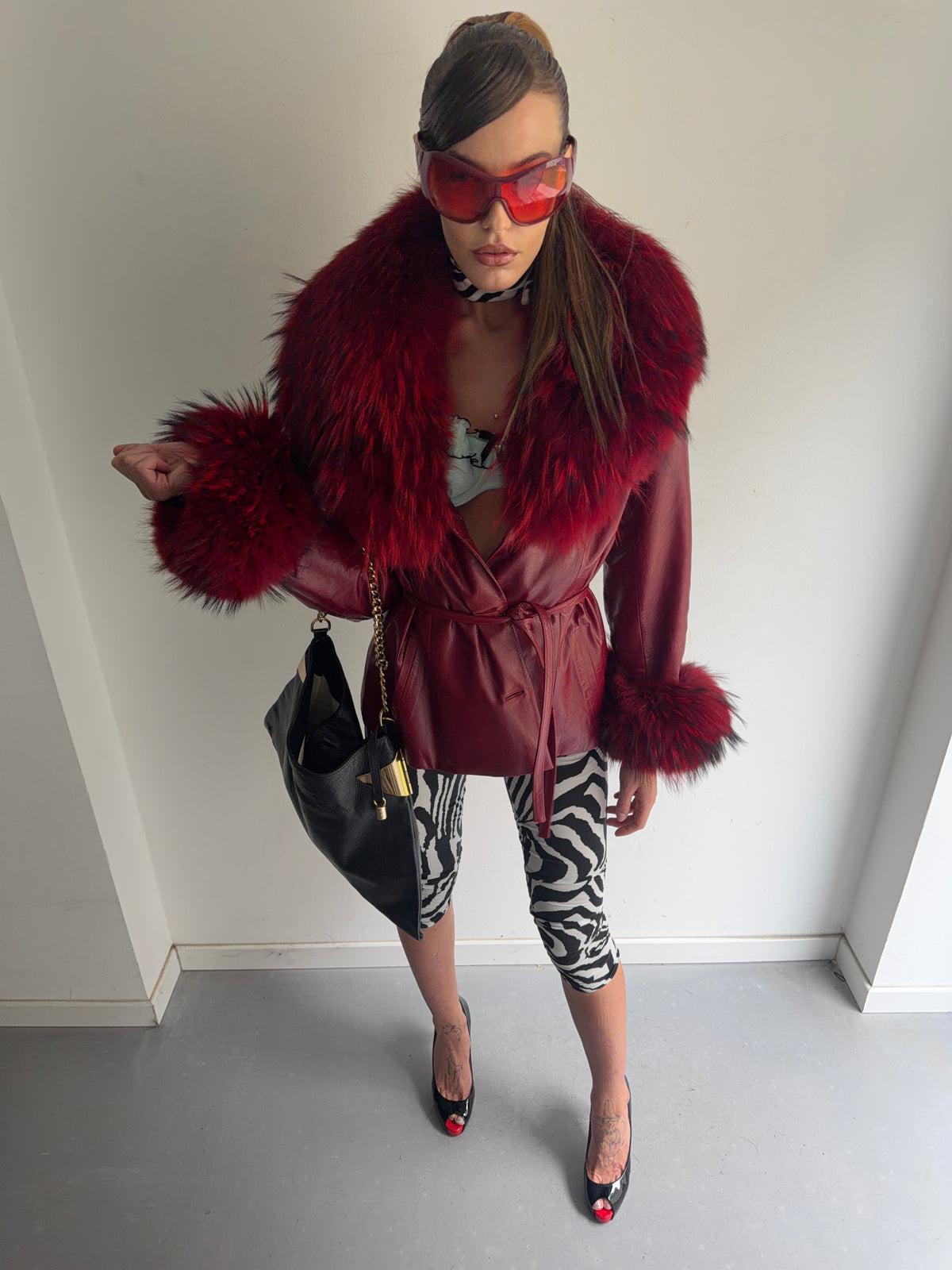 real leather and real fur jacket