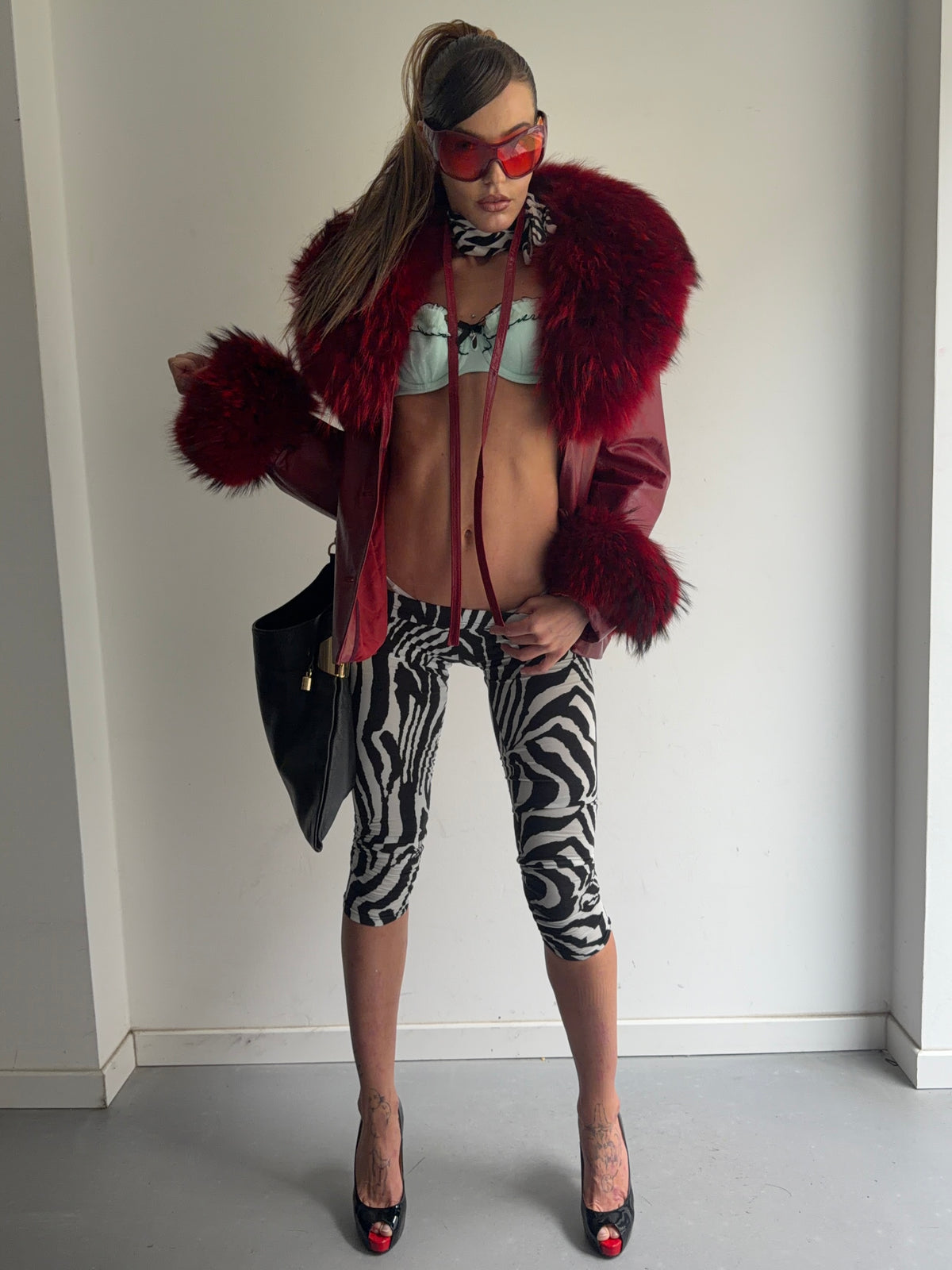 real leather and real fur jacket
