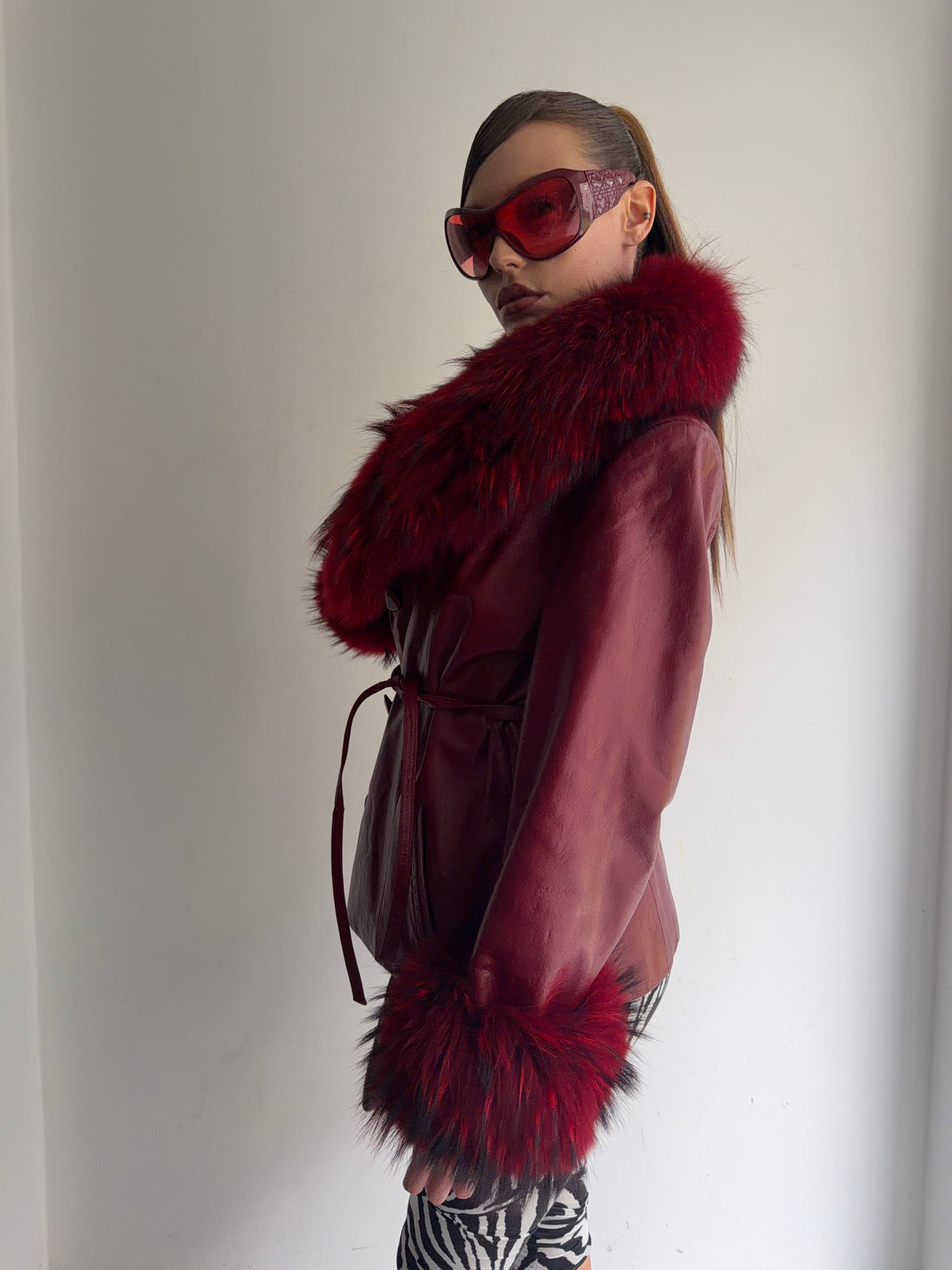 real leather and real fur jacket