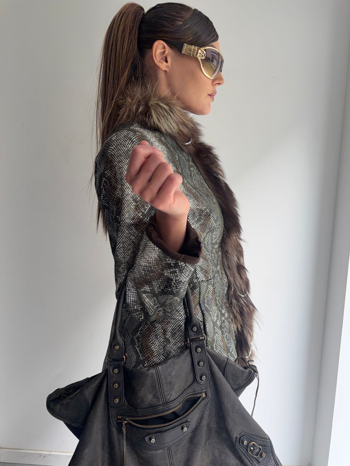 real leather real fur jacket