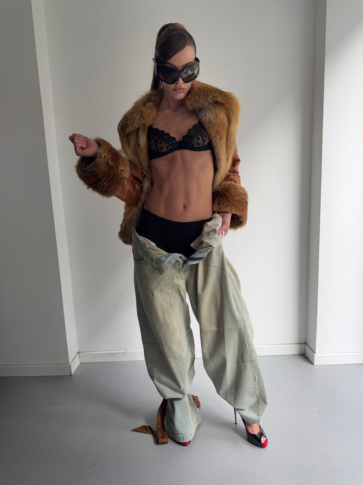 real leather fur jacket