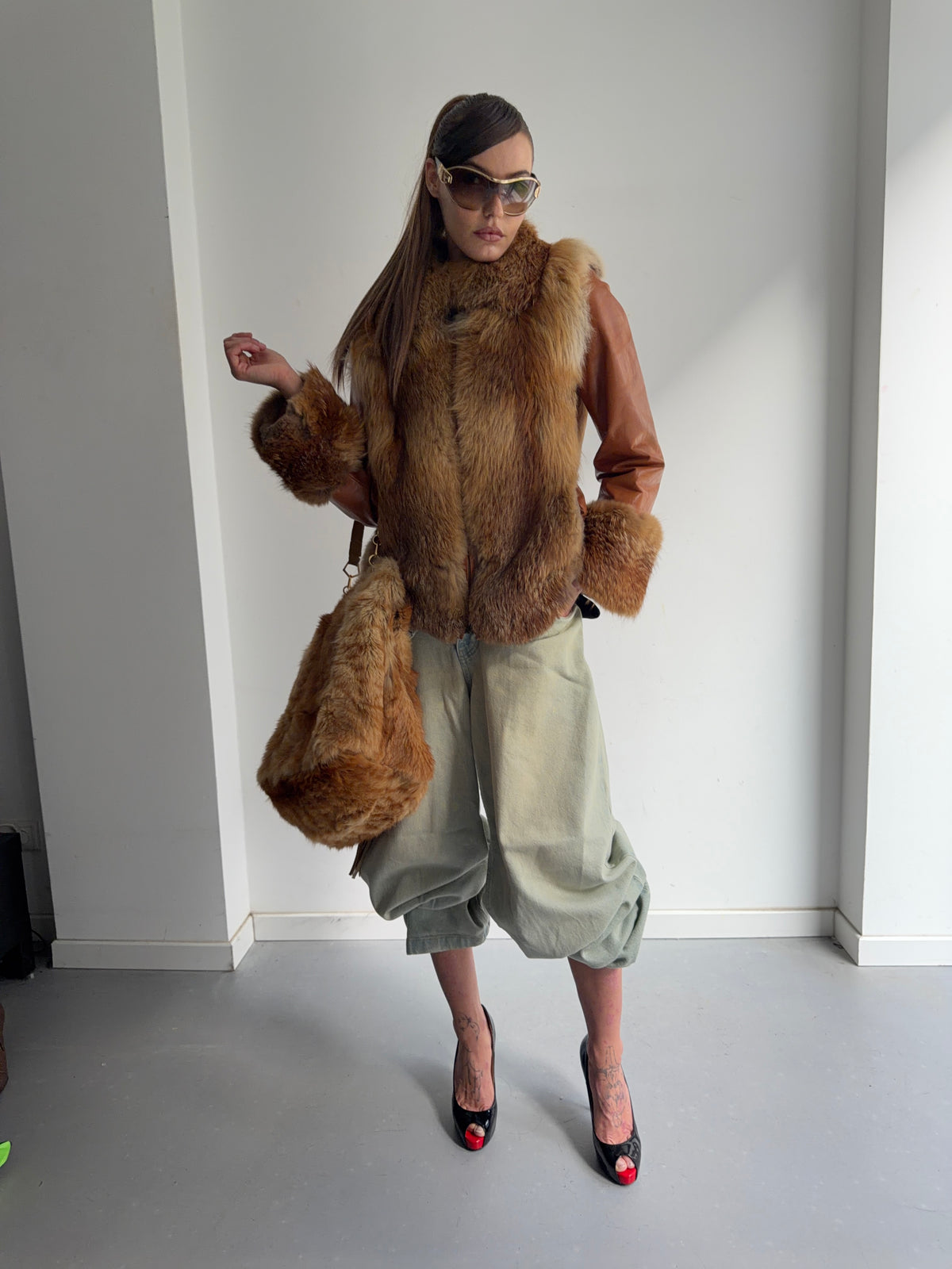 real leather fur jacket