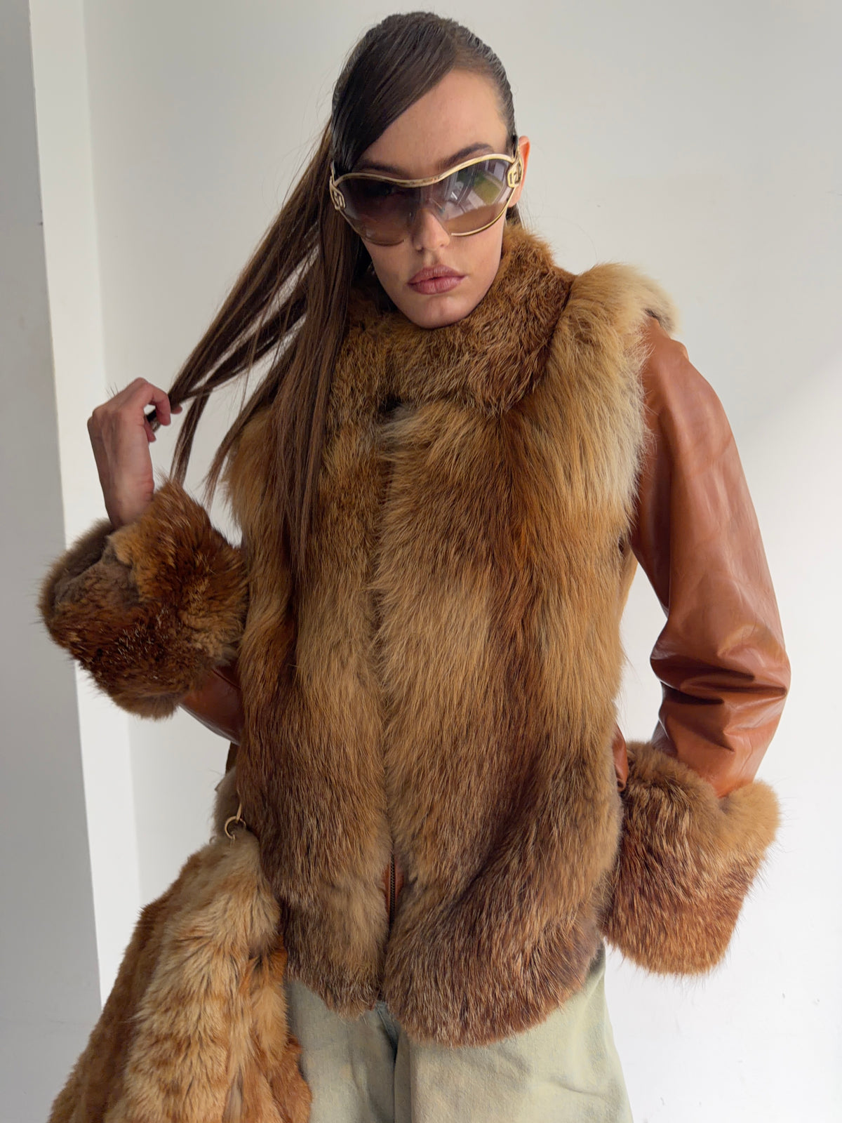 real leather fur jacket