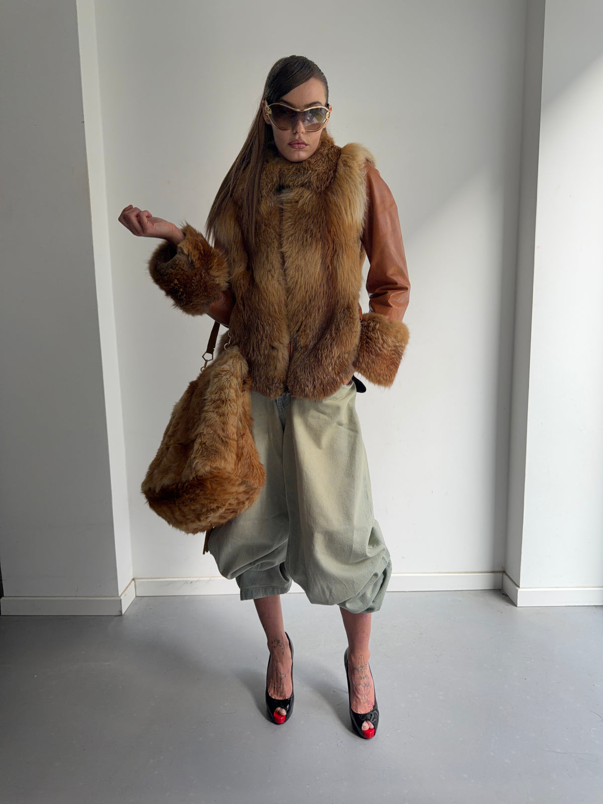 real leather fur jacket