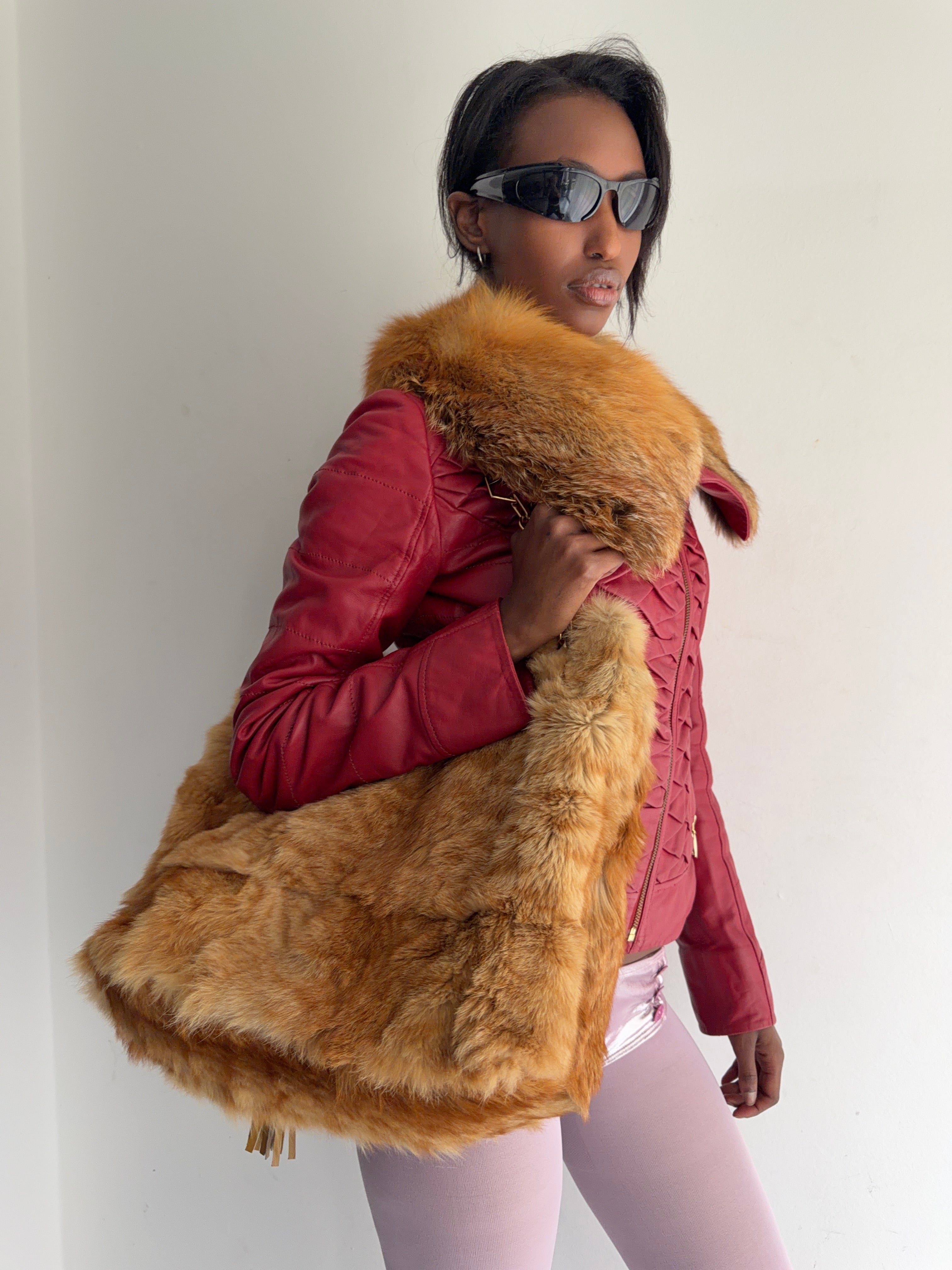 real fur bag( have one damage-dm)