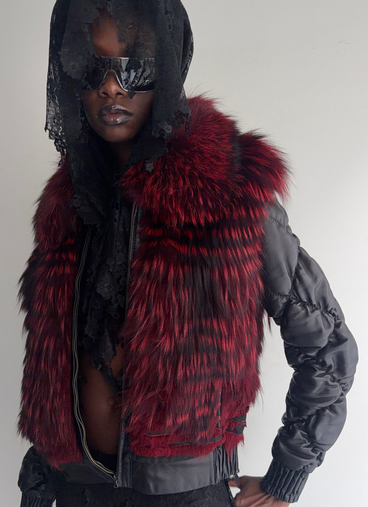 real leather and fur jacket