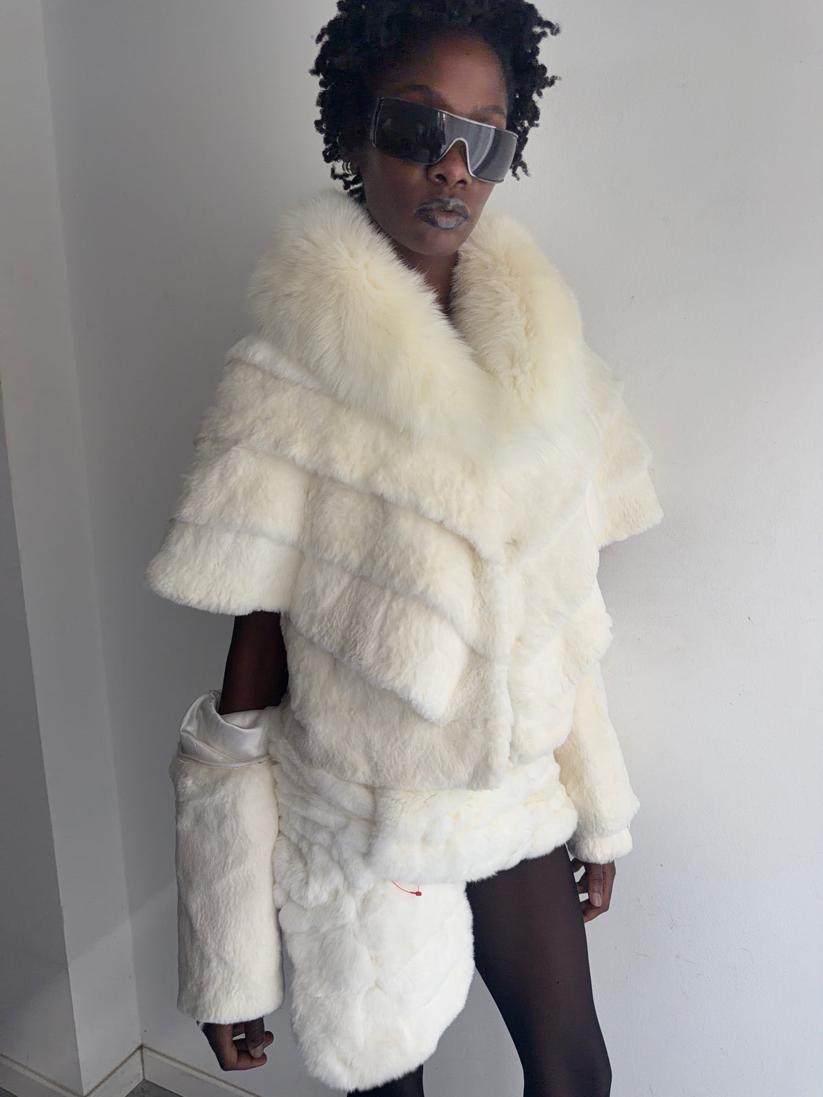 real fur suit( skirt jacket)