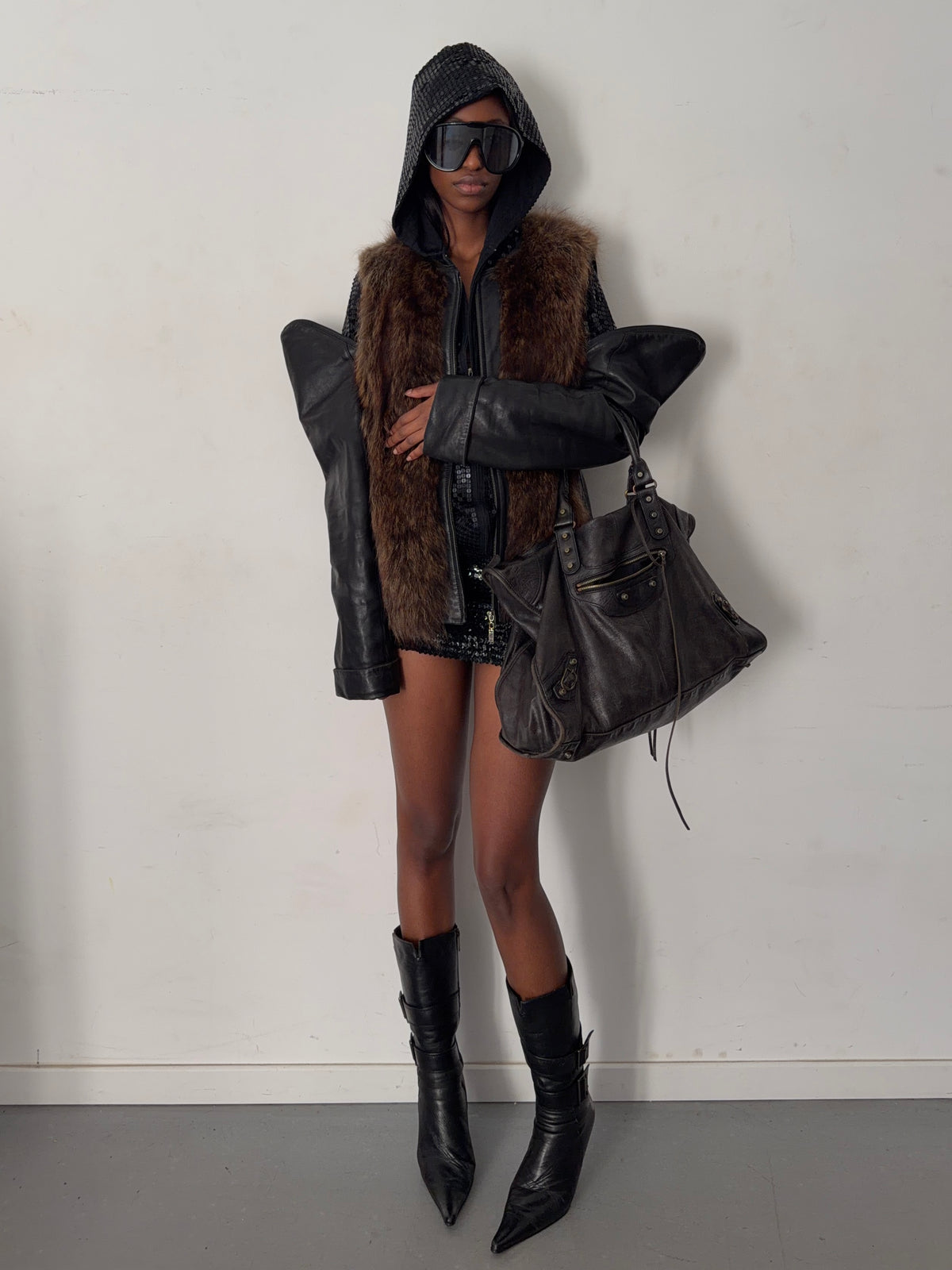real leather and real fur jacket