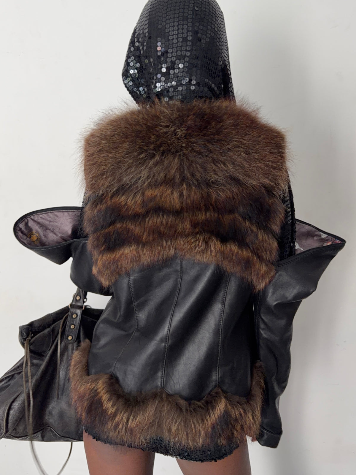 real leather and real fur jacket