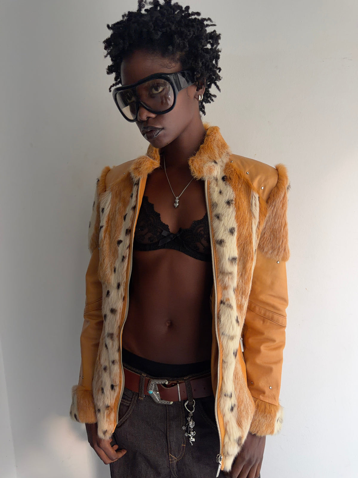 real leather fur jacket