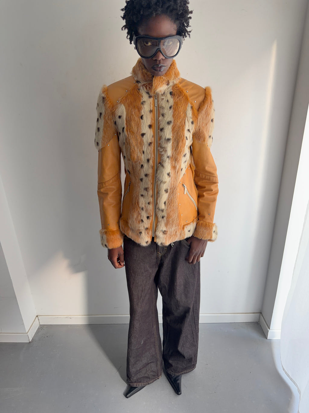 real leather fur jacket