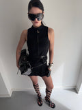 set(skirt and top with belt)