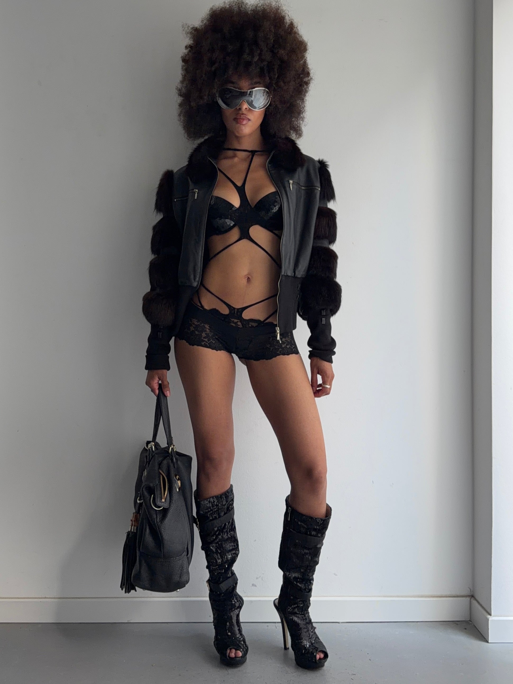 real leather fur jacket