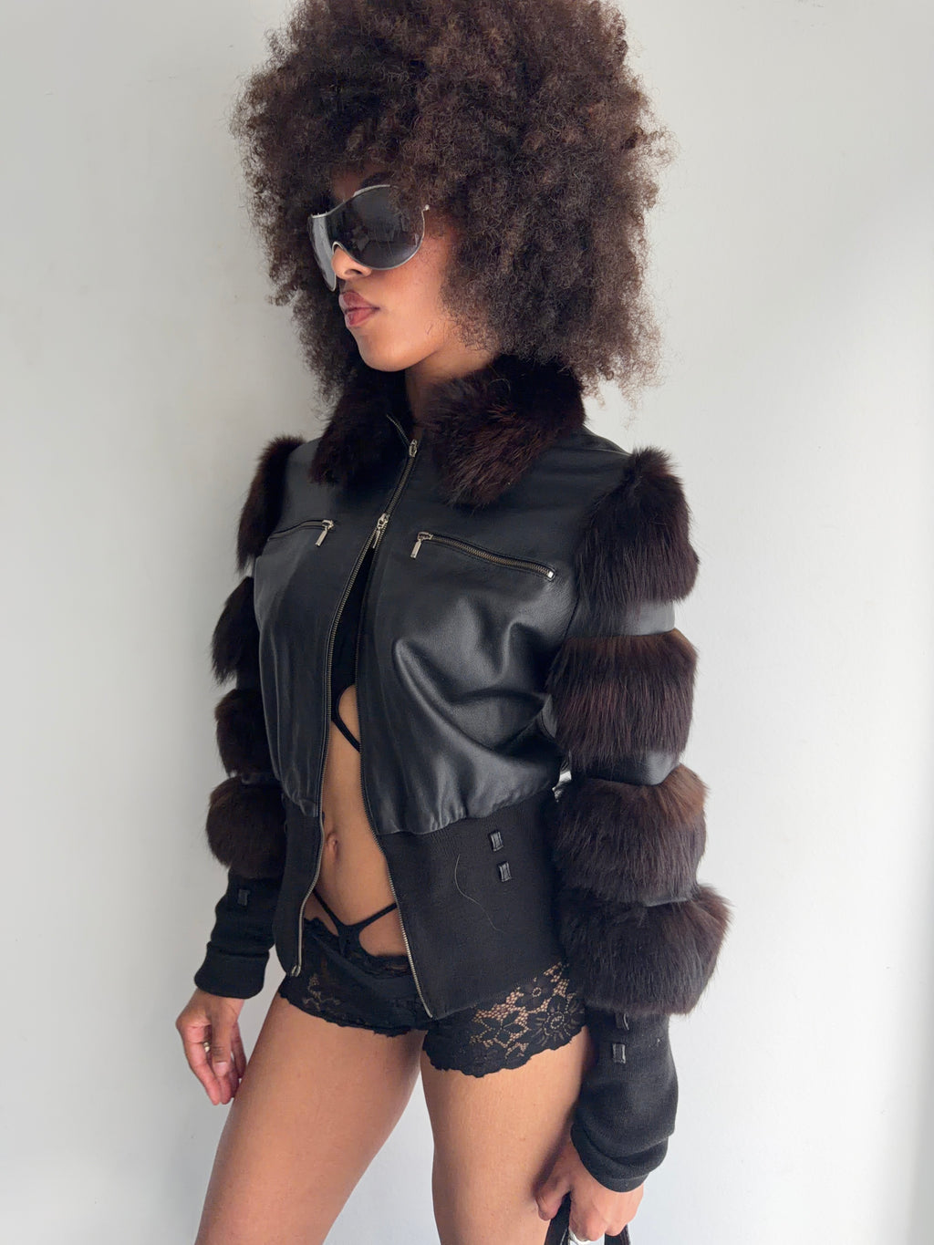 real leather fur jacket