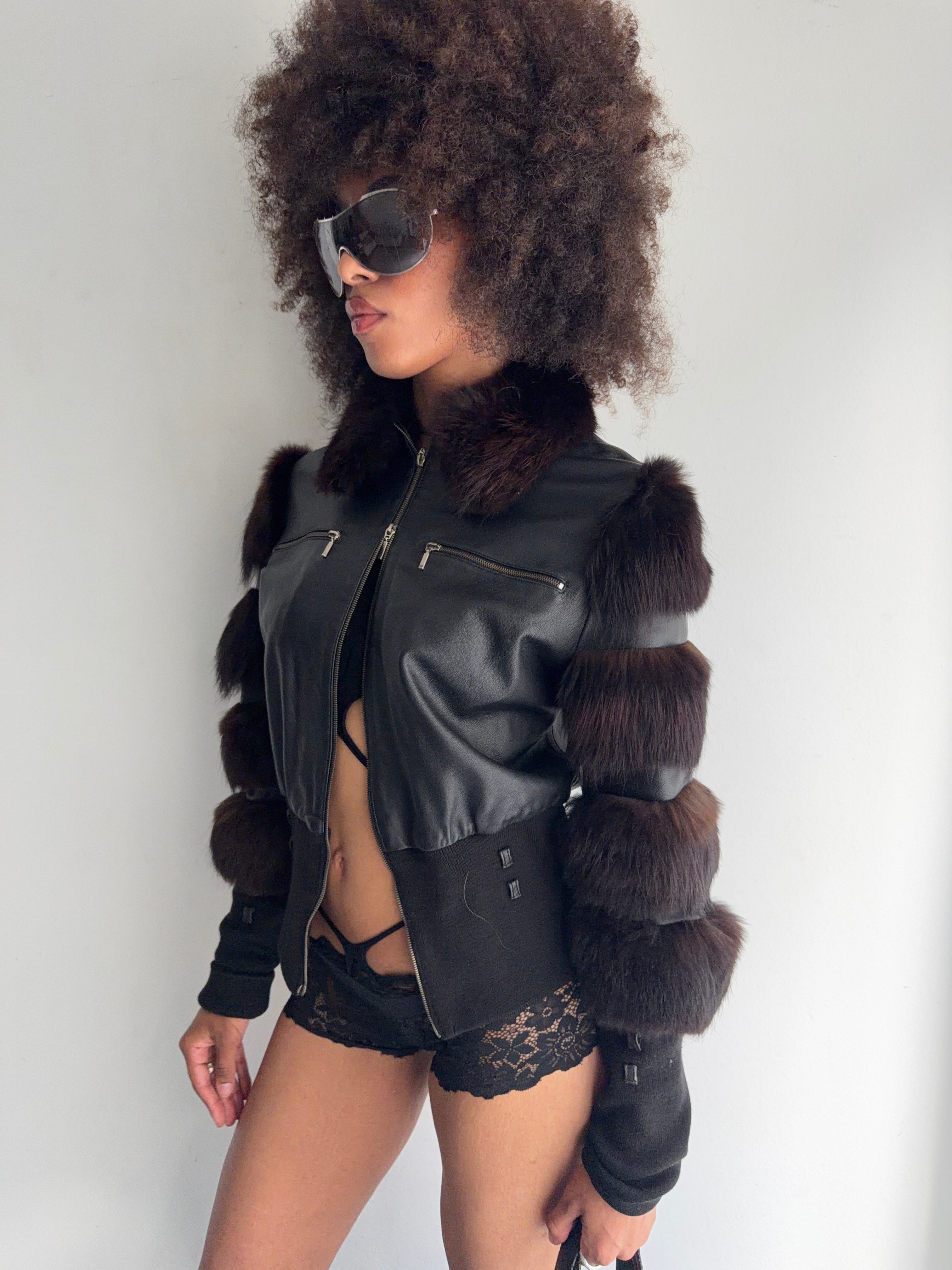real leather fur jacket