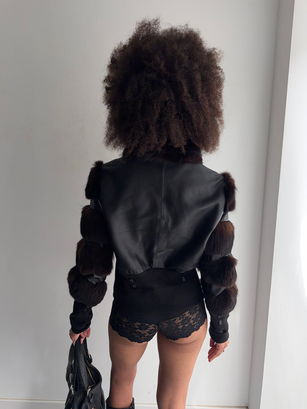 real leather fur jacket