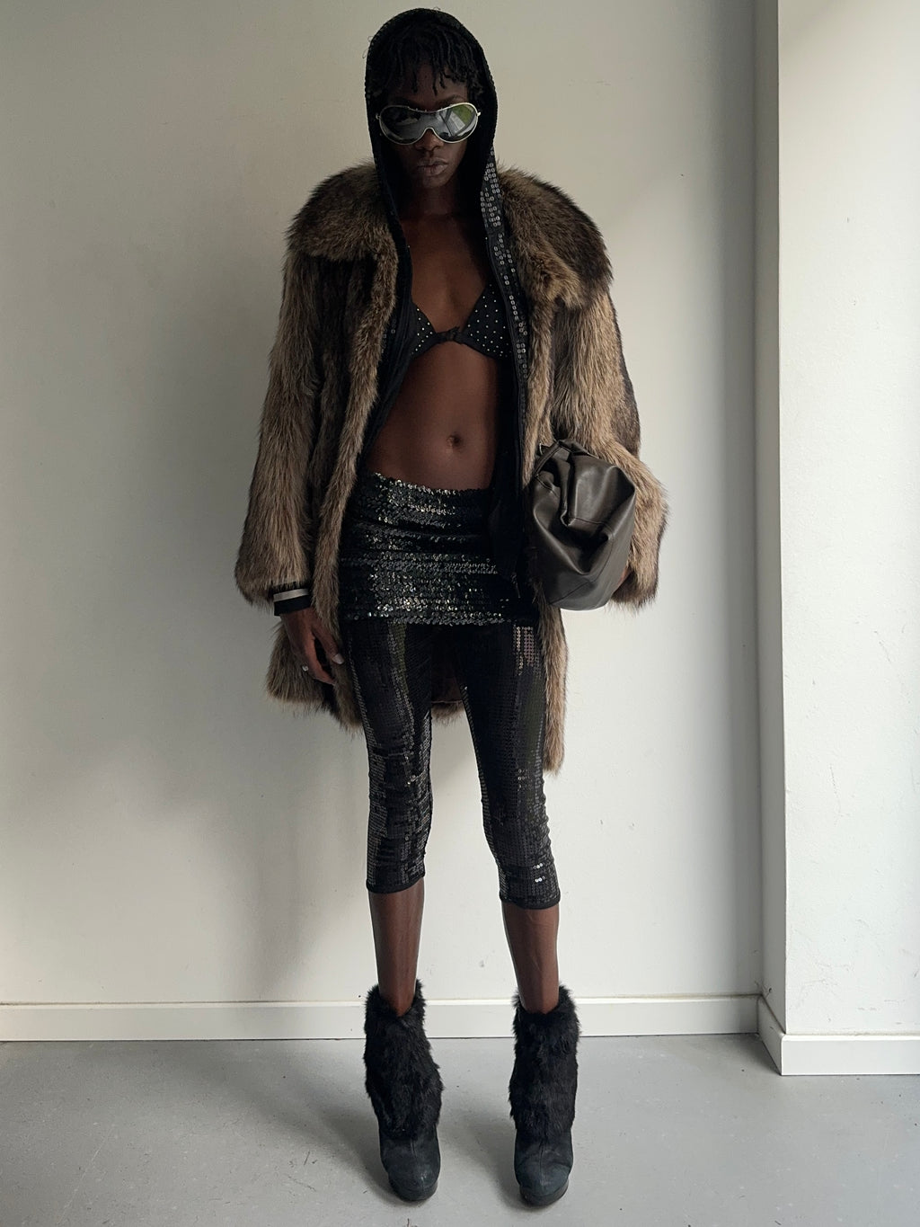 Wolf fur coat