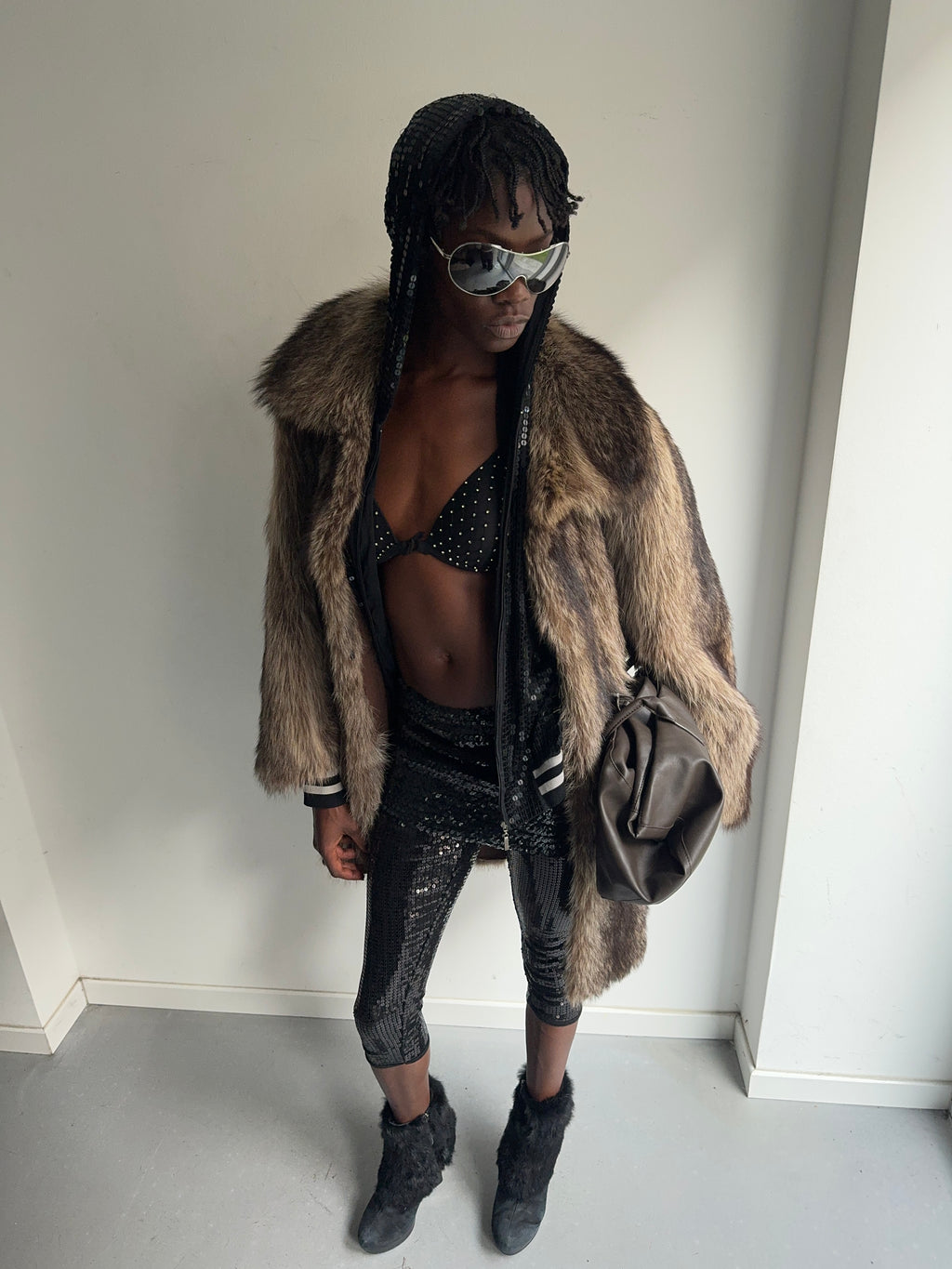 Wolf fur coat