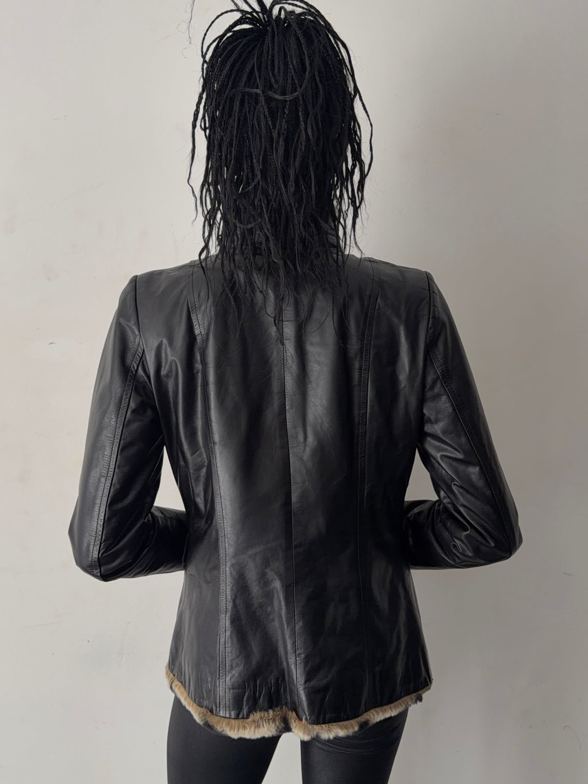 real leather jacket with real fur lining (s)