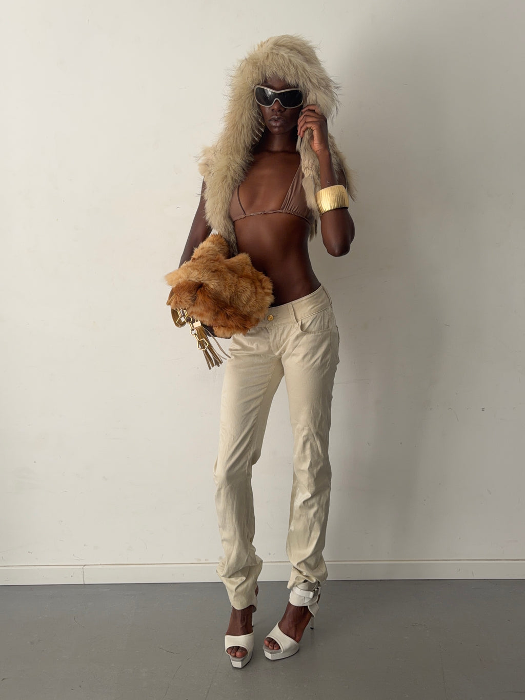 real fur vest top