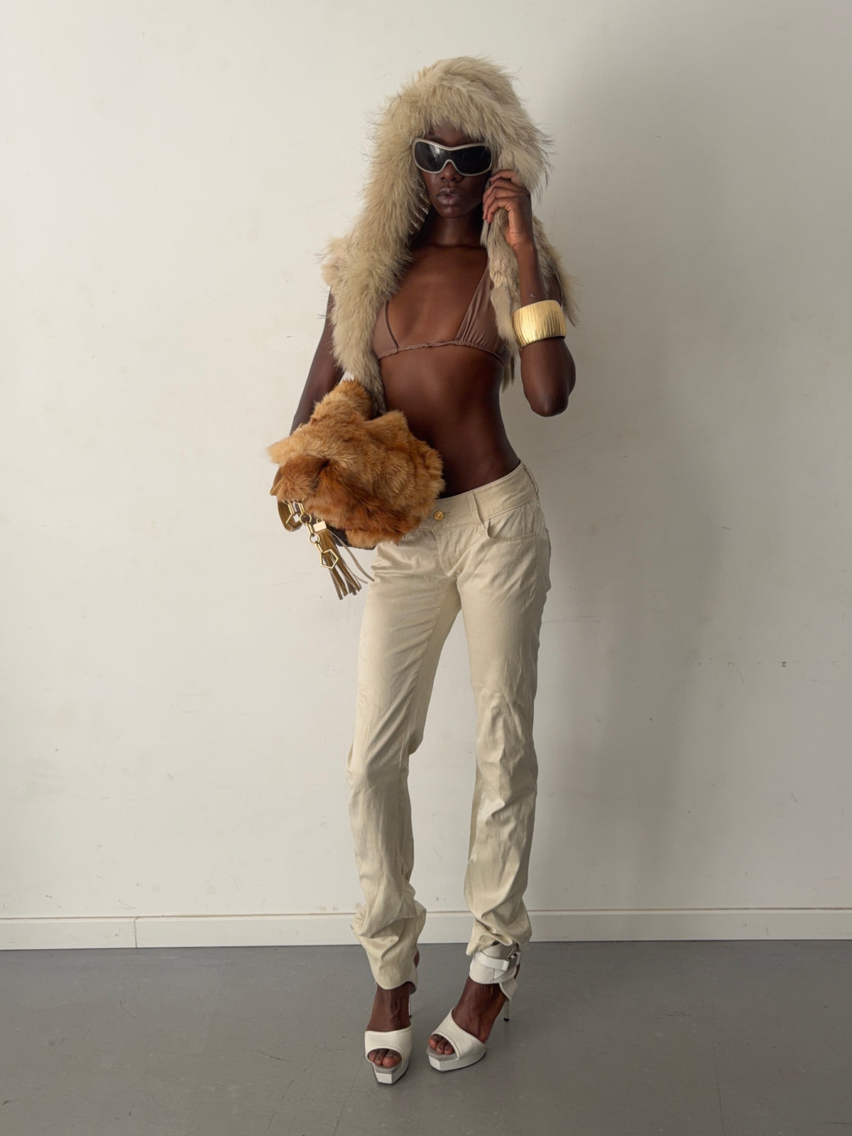 real fur vest top