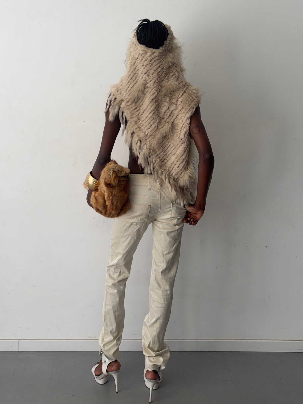 real fur vest top