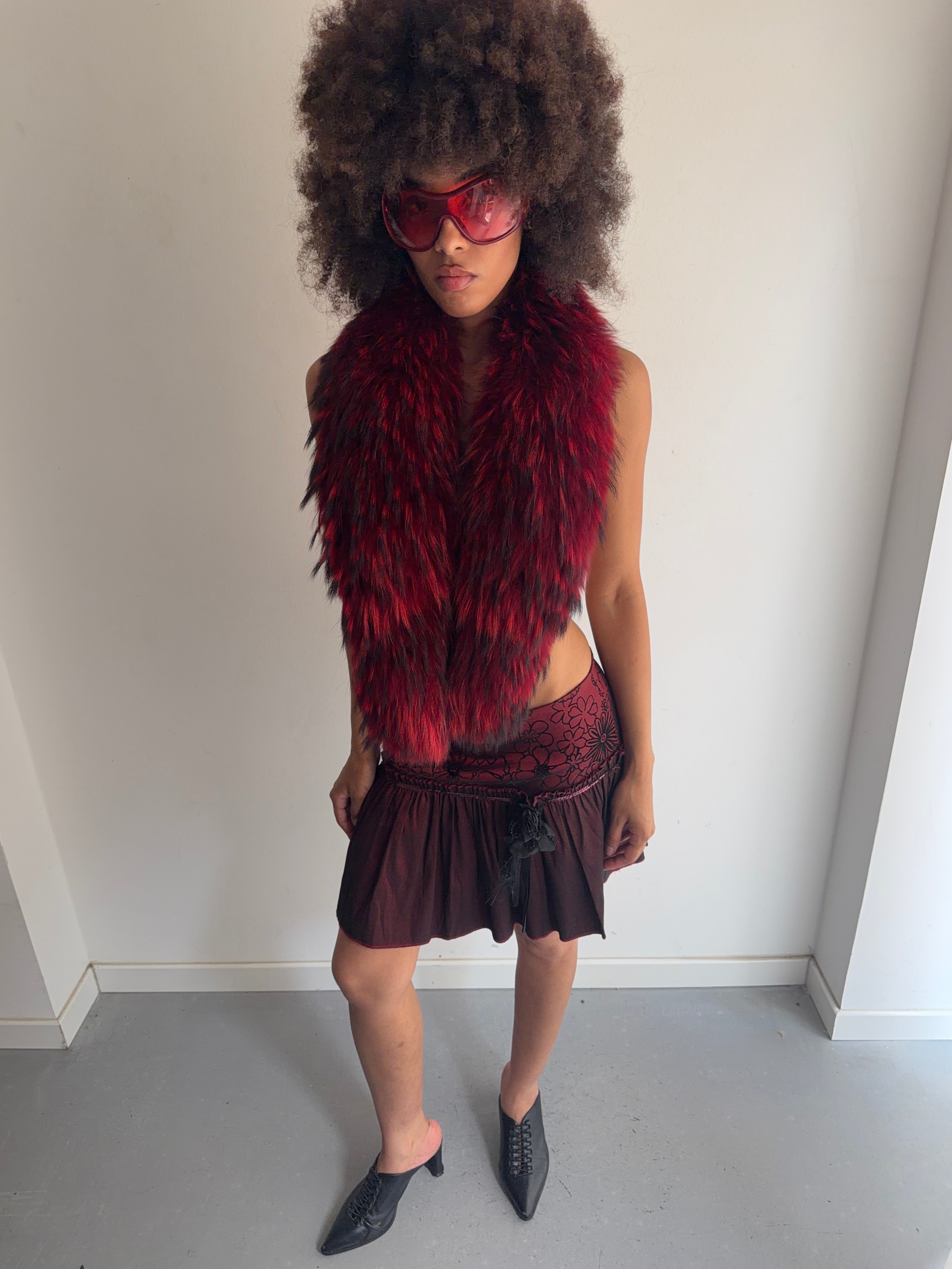 suit real fur and top
