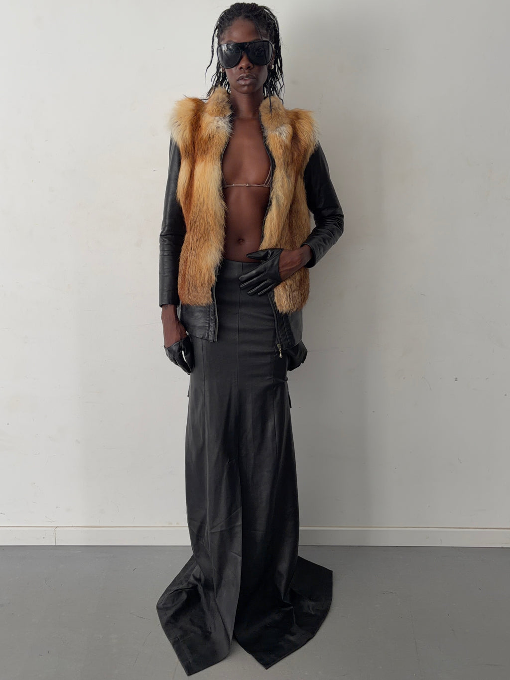 real leather fur jacket