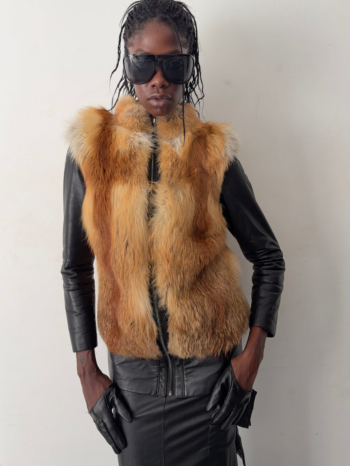 real leather fur jacket