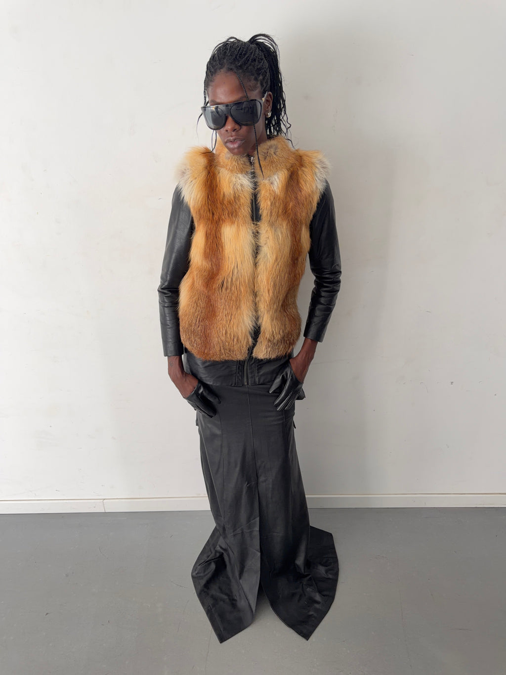 real leather fur jacket