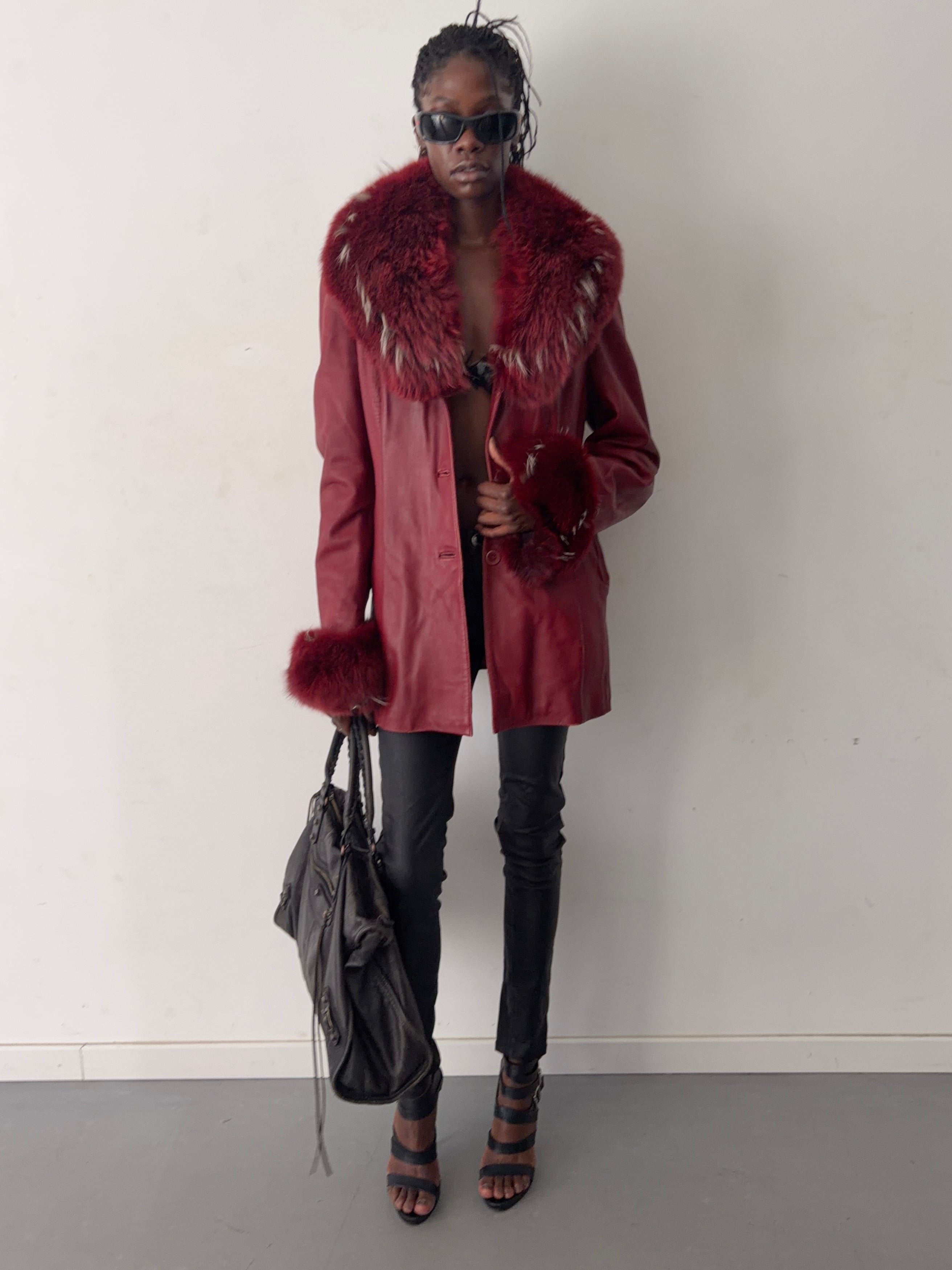 real leather jacket with real fur collars and lining (XXl)