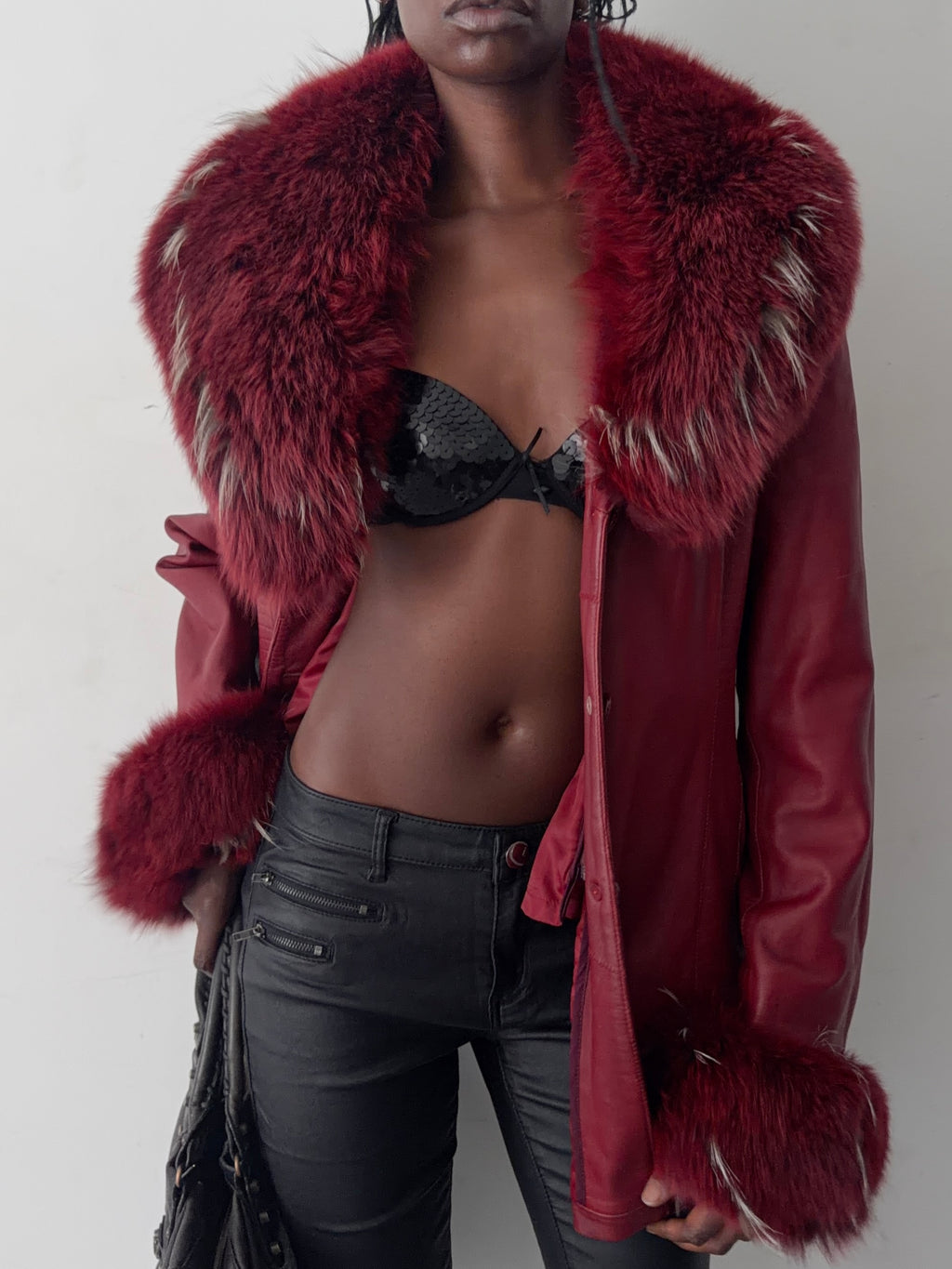 real leather jacket with real fur collars and lining (XXl)