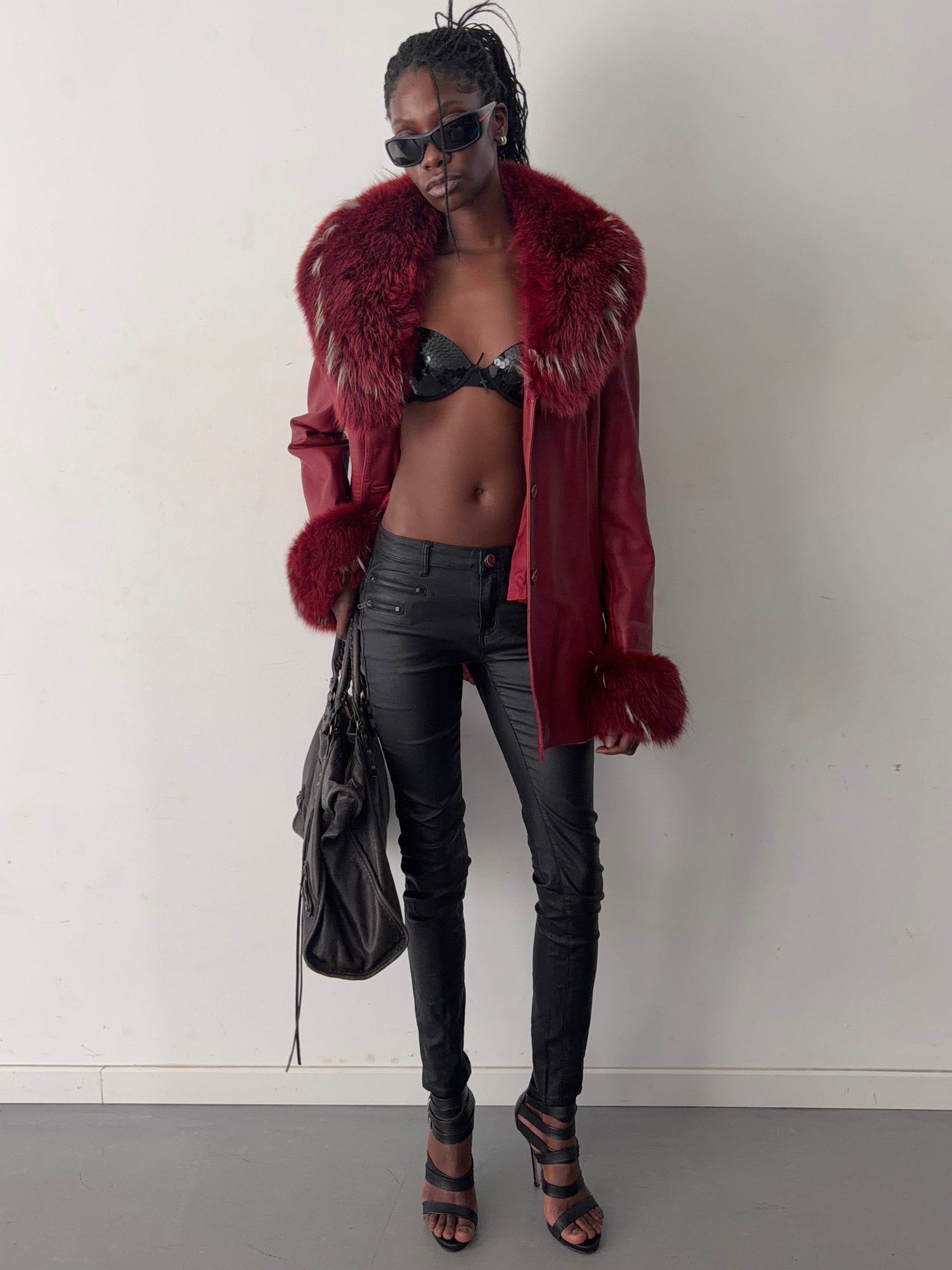 real leather jacket with real fur collars and lining (XXl)