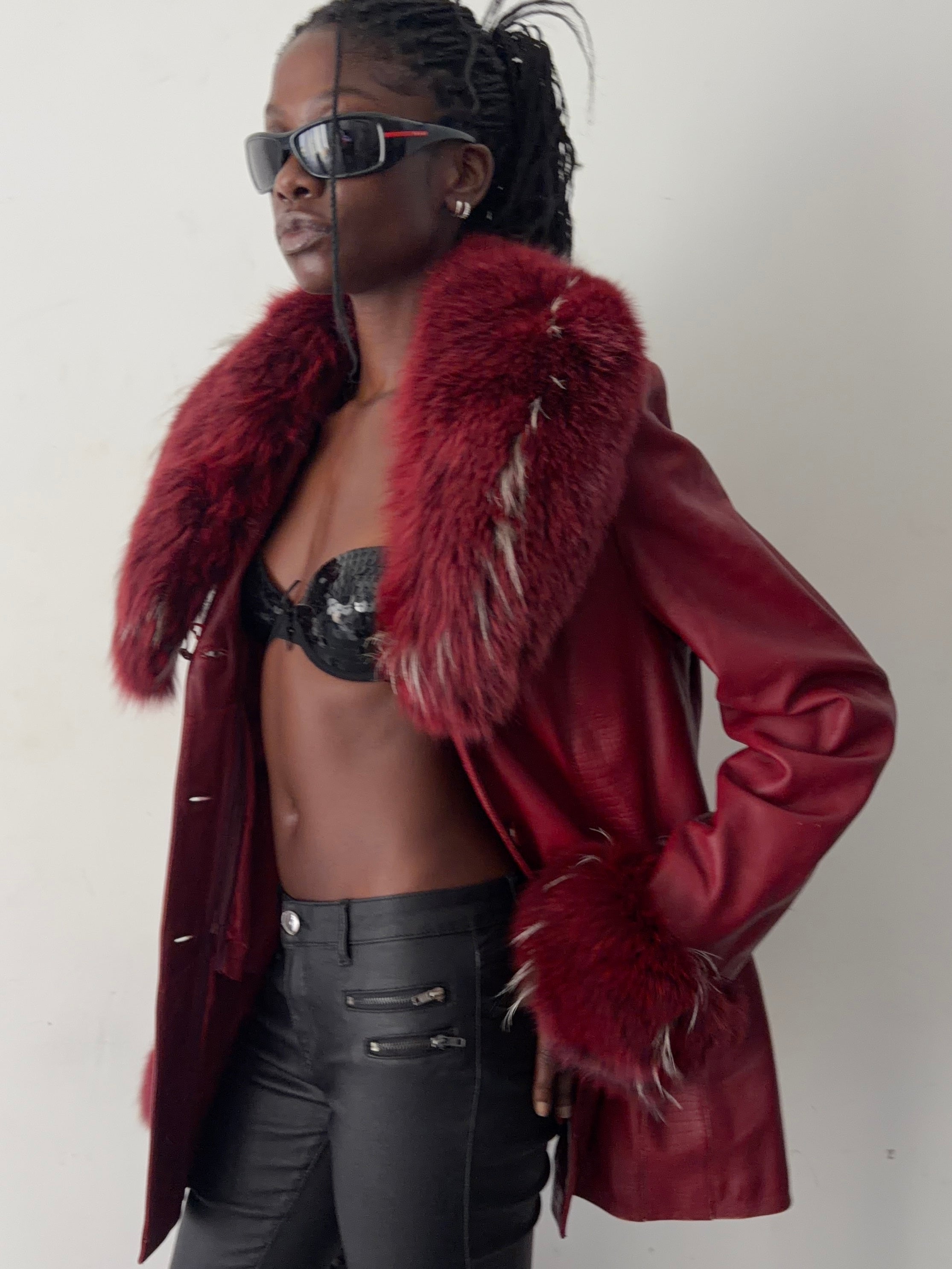 real leather jacket with real fur collars and lining (XXl)