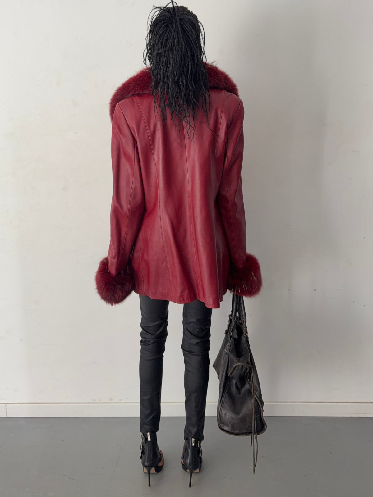 real leather jacket with real fur collars and lining (XXl)