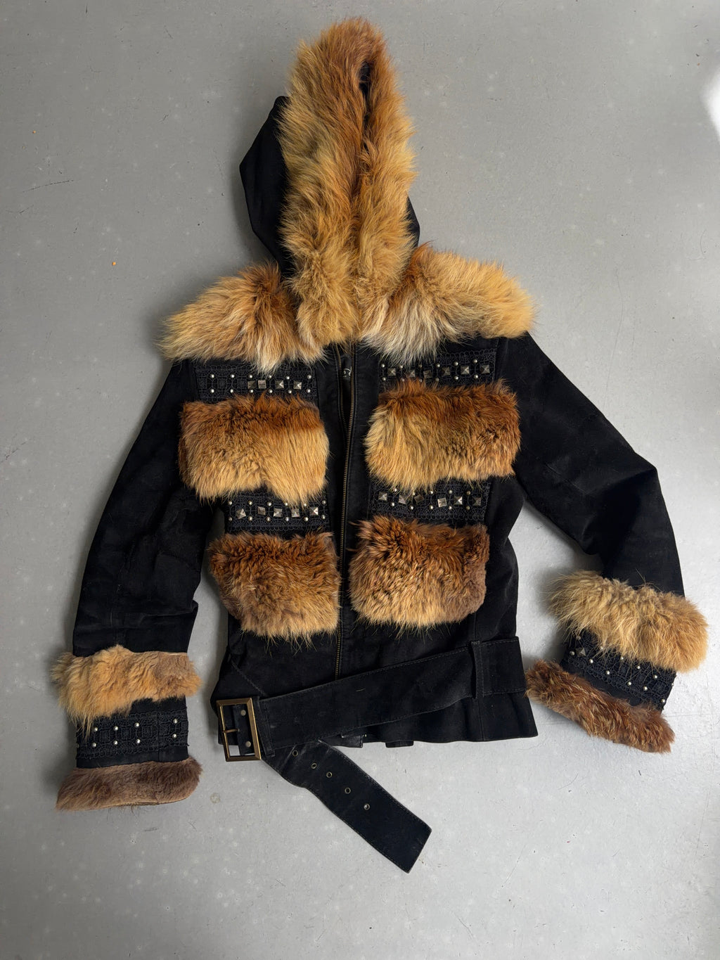 real leather and real fur jacket