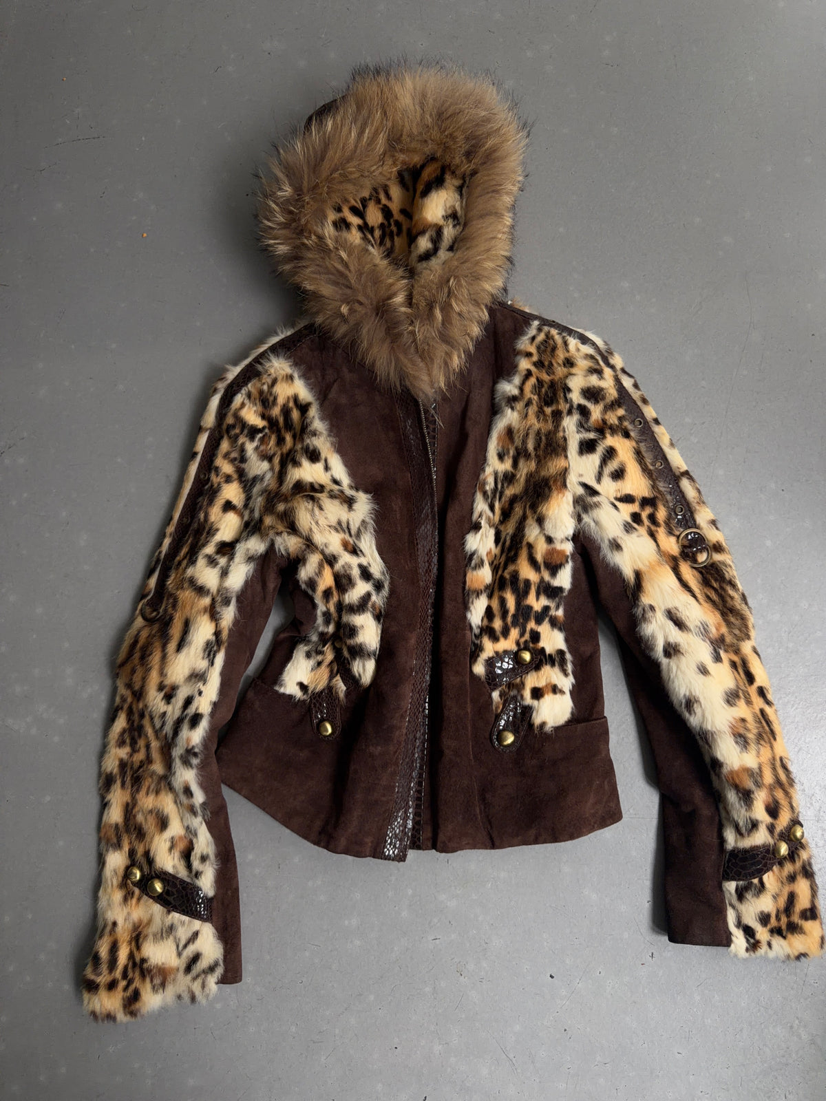 real leather and real fur jacket